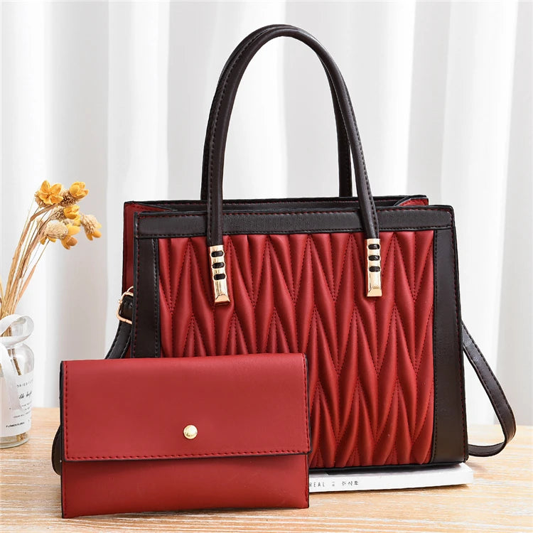 2026 Luxury Promotional Gift Daily New Arrival Pattern Classic Premium Vintage Pu Luxury Handbag Set for Women