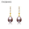 PAG&MAG New Model Pearl Earrings Jewelry 925 Sterling Silver Freshwater Natural Pearl Pendant Stud Earring MegaBDM
