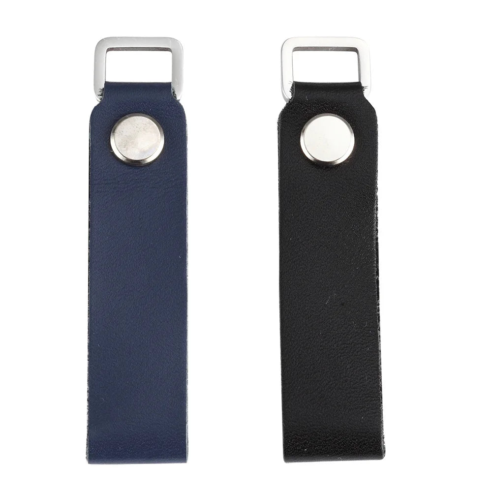Men's Simple Fashion Business Stainless Steel Car Keys with Leather Accessories Metal Material