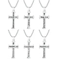 Stainless Steel Christian Necklace Faith Religious Jewelry for Women Bible Verse Cross Pendant Prayer Charm Necklace