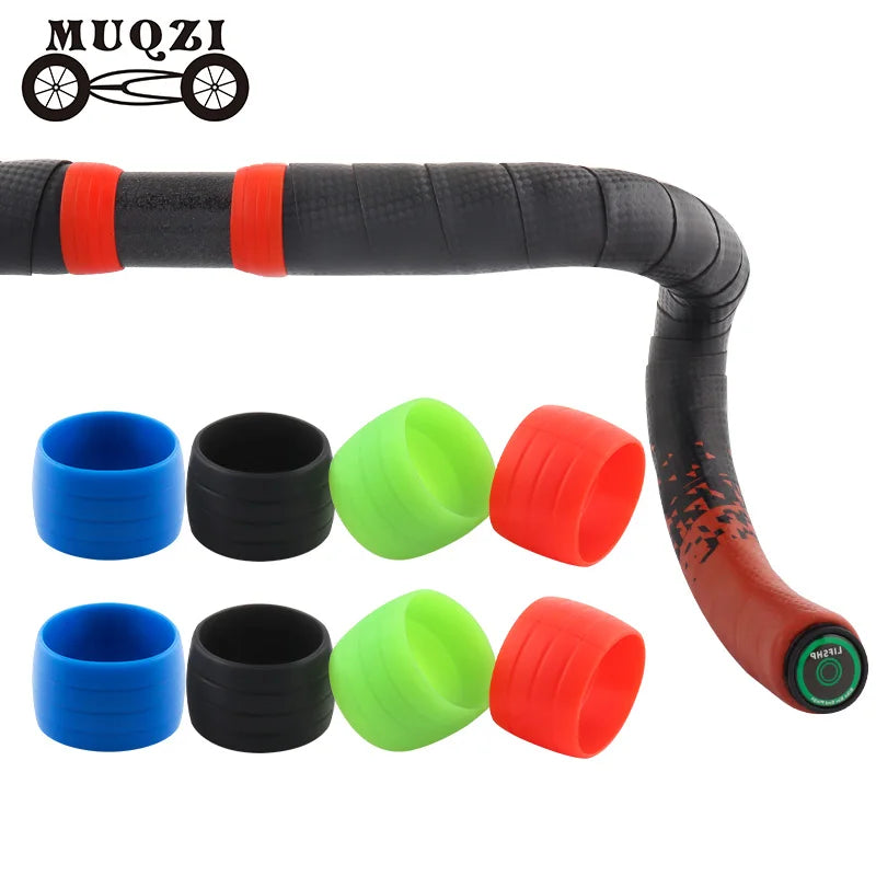 MUQZI One Pair Bicycle Handlebar Tape Fixing Sleeve Silicone Road Bike Handlebar Fixed Ring