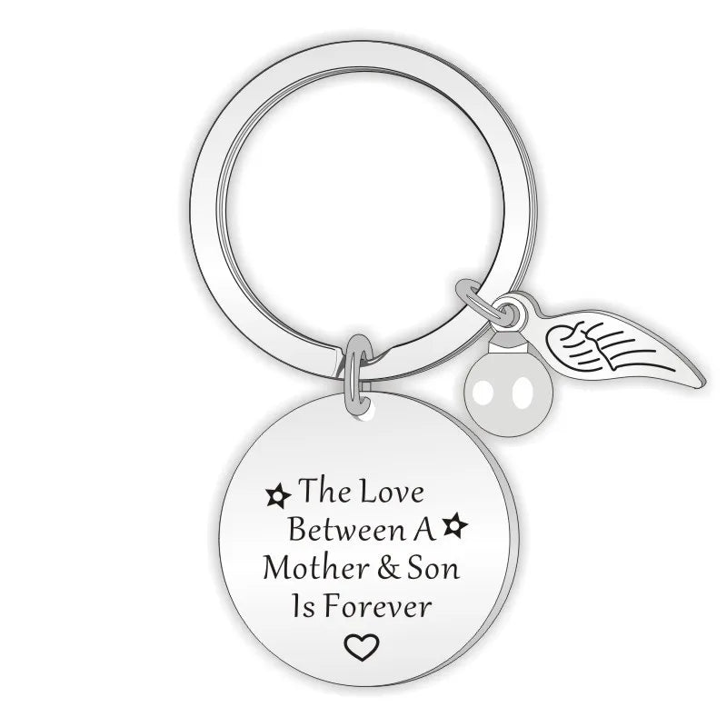 Stainless Steel to My Daughter Son Key Chain the Love Between Father Mother and Daughter Son Is Forever Key Chains Key Rings