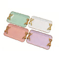 Modern Macaron Color Bowknot Decorative Resin Jewelry Dessert Cake Plate Dish Snack Sundries Serving Storage Tray