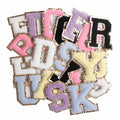 Stock Muliti Color Chenille Letters Wholesale Custom Letter Chenille Patches Iron on
