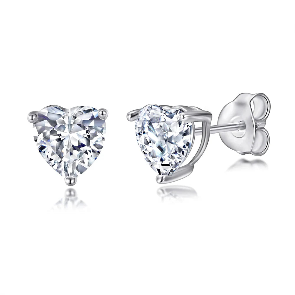 Newest Design Fashion Heart Shape Silver Earrings