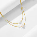 Fashion Jewelry 925 Sterling Silver Pearl Necklaces Natural Freshwater Pearls Double Layer Chain Gold Plated Necklaces for Women