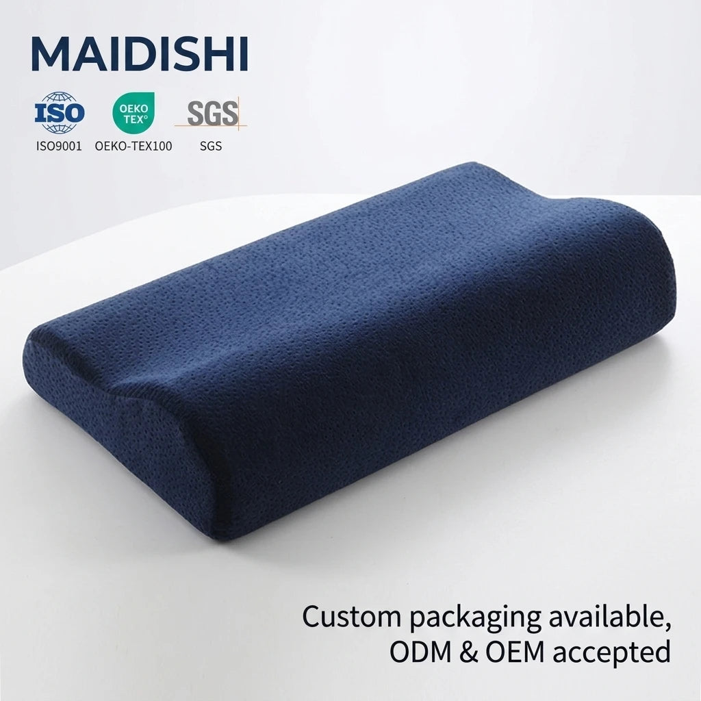 High Quality Modern Custom Large Orthopedic Contour Pillow Memory Foam Anti-Bacteria for Neck Care Supports Cervical