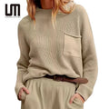 OEM New Arrival Winter Elegant Ladies Clothing Loose O Neck Long Sleeve Pullover Knitted Sweater