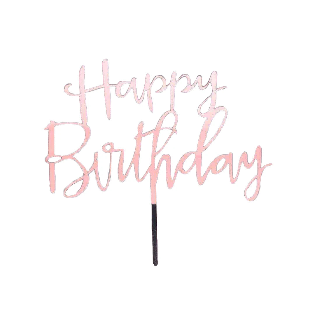 Hot Sale Acrylic Cake Toppers Letter Happy Birthday Cake Toppers for Birthday Decoration