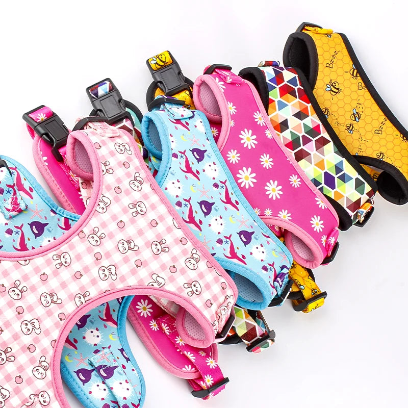 Luxury Logo Bee Dog Harness Set Soft Custom Colorful Adjustable Puppy Waterproof Pet Supplies with Ribbon Decoration Price