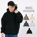 400gsm Double Layer Oversized Loose Winter Hoodies Men's Blank Custom Heavyweight Puff Printing Regular Length Pullover Hoodie