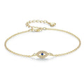 925 Sterling Silver Devil's Eye Bracelet Rhodium Plating Gold Diamond Pearl Rose Gold Religious Number Pattern for Gift Party