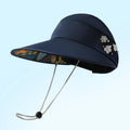 Wholesale Windproof Rope Travel Visor Caps Summer Women Sun UV protection Beach Hat