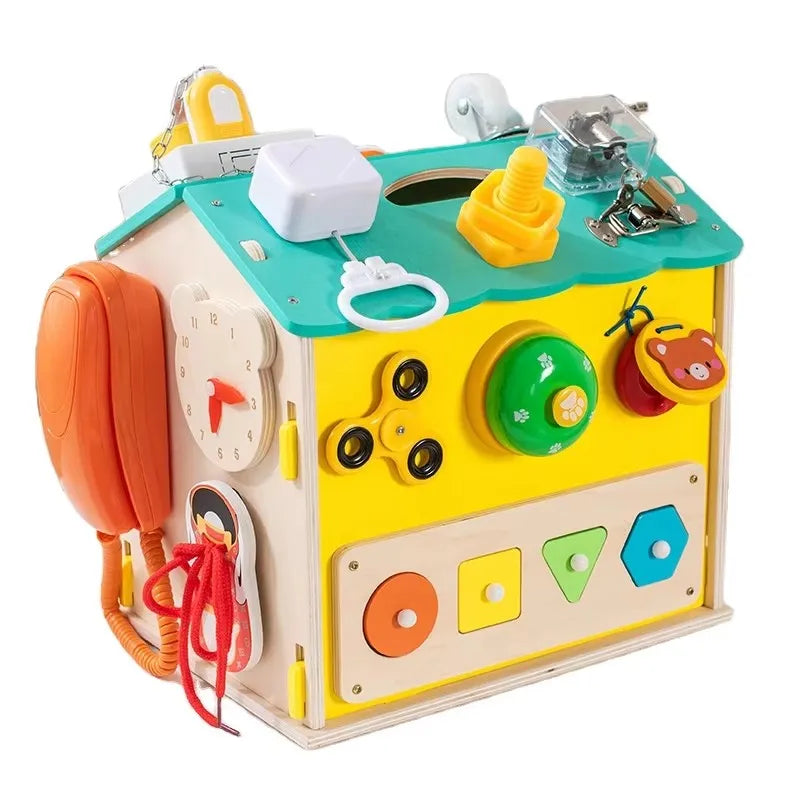 Montessori Children Wooden Busy House Game Other Educational Fidget Toys Early Educational Learning Sensory Toy for Kids