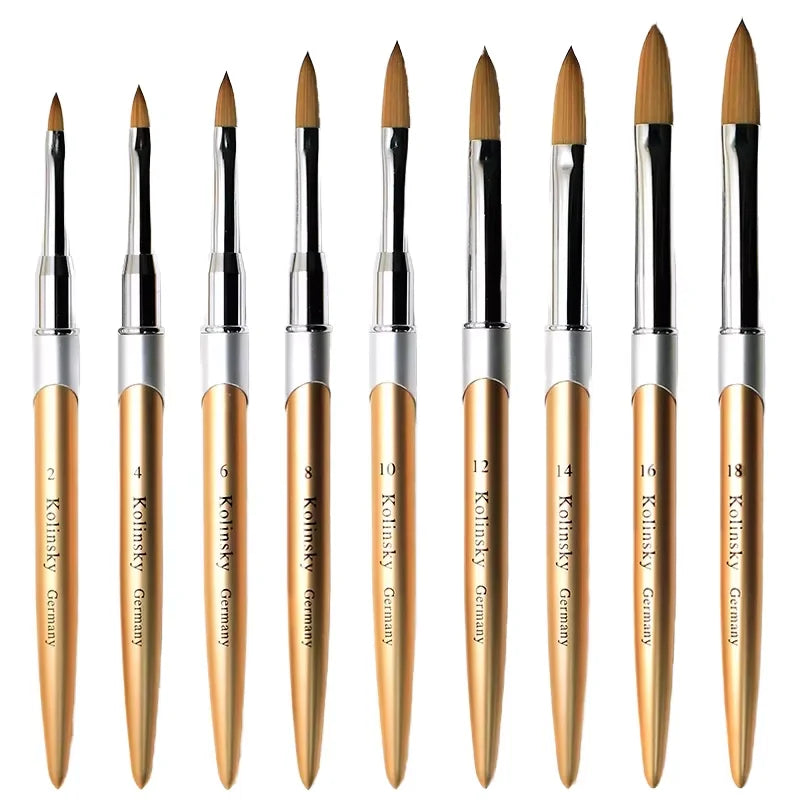 2025 Rose Gold Metal Handle Acrylic Nail Brush 100 Kolinsky Acrylic Nail Brush Kolinsky Kolinsky Brush for Acrylic Nails