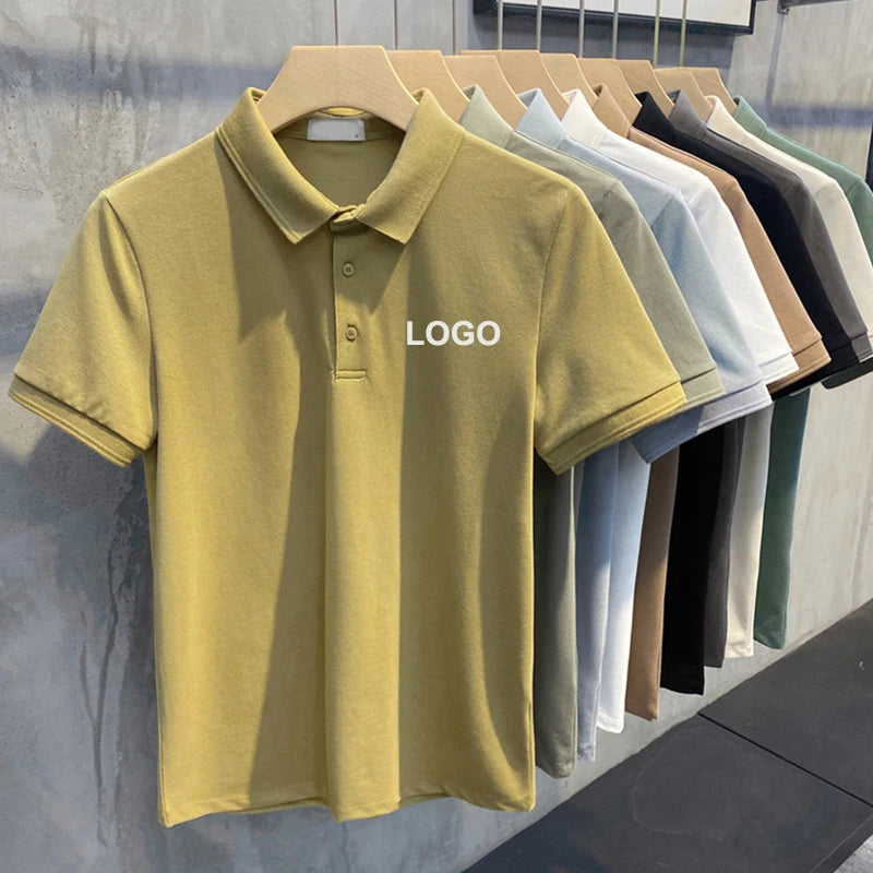 Wholesale Polyester Cotton Tshirts Plain Mens Polo Tshirts Custom Logo Printed Men's Polo Shirt