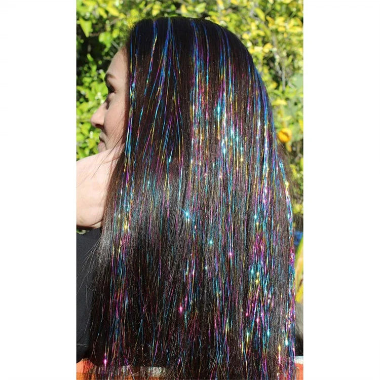 2400 Strands With Tools 44 Inch 12 Colors Fairy Hair Heat Resistant Glitter Shiny Hair Other home decorations