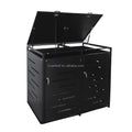 Double Steel Wheelie Rubbish Bin Cover Outdoor Garden Garbage Bin Storage Shed with Lockable Doors