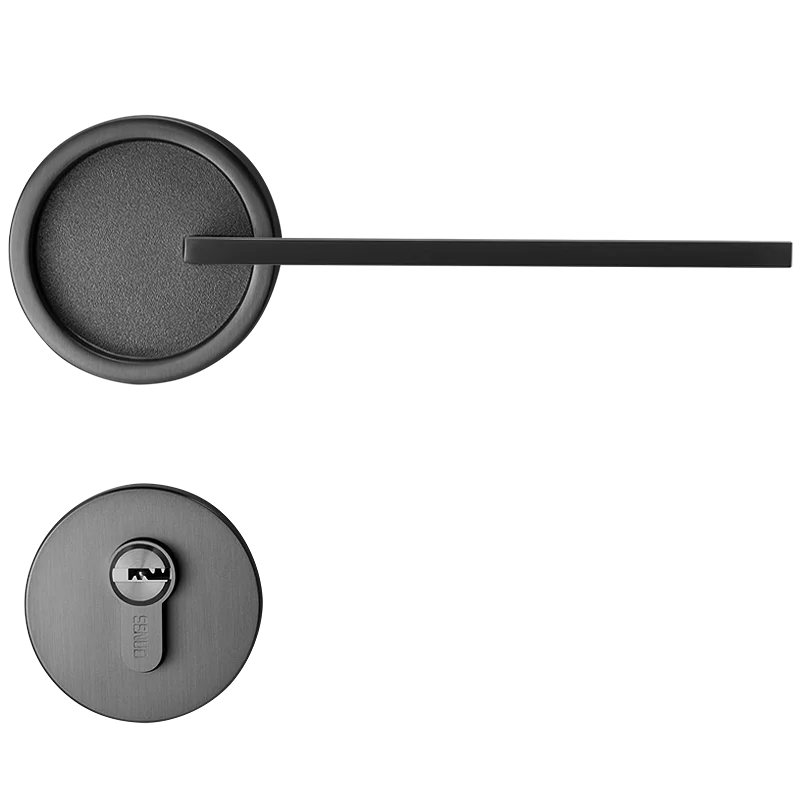 In Stock High Quality Modern Designer Door Window Handles Black Nickel Wooden Door Lock Privacy Passages Key Unlock Zinc Alloy