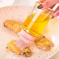 Silicone Brush Head Oil Bottle Kitchen High Temperature Resistant Dustproof Seasoning Bottle Outdoor Barbecue Glass Brush