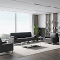 Modern Stainless Steel Frame Leather Sofa Set Luxurious Sectional Furniture for Home Office Bedroom Hospital or Hall Use
