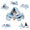 Kids Foam Play Couch Sofa Bed with Solid Wooden Frame Living Room KID'S SOFA Magnetic  Couch