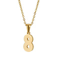 Qiuhan Simple 18K Gold 0-9 Number Pendant Couple Stainless Steel Lucky Number Necklace
