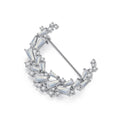 LUOTEEMI Moon Shape Cut Shiny a AA Cubic Zircon Brooch of Alloy for Cute Girl Jewelry Gift Design Wholesale