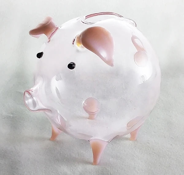 Best Selling Borosilicate Glass Lampwork Blown Round Piggy Bank Handicraft for Kids Custom Colors Souvenir Gift