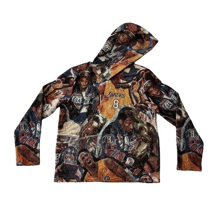 New Design Custom Nipsey Tapestry Patchwork Hoodie 100% Cotton and Polyester Spring Season Hooded Sweater