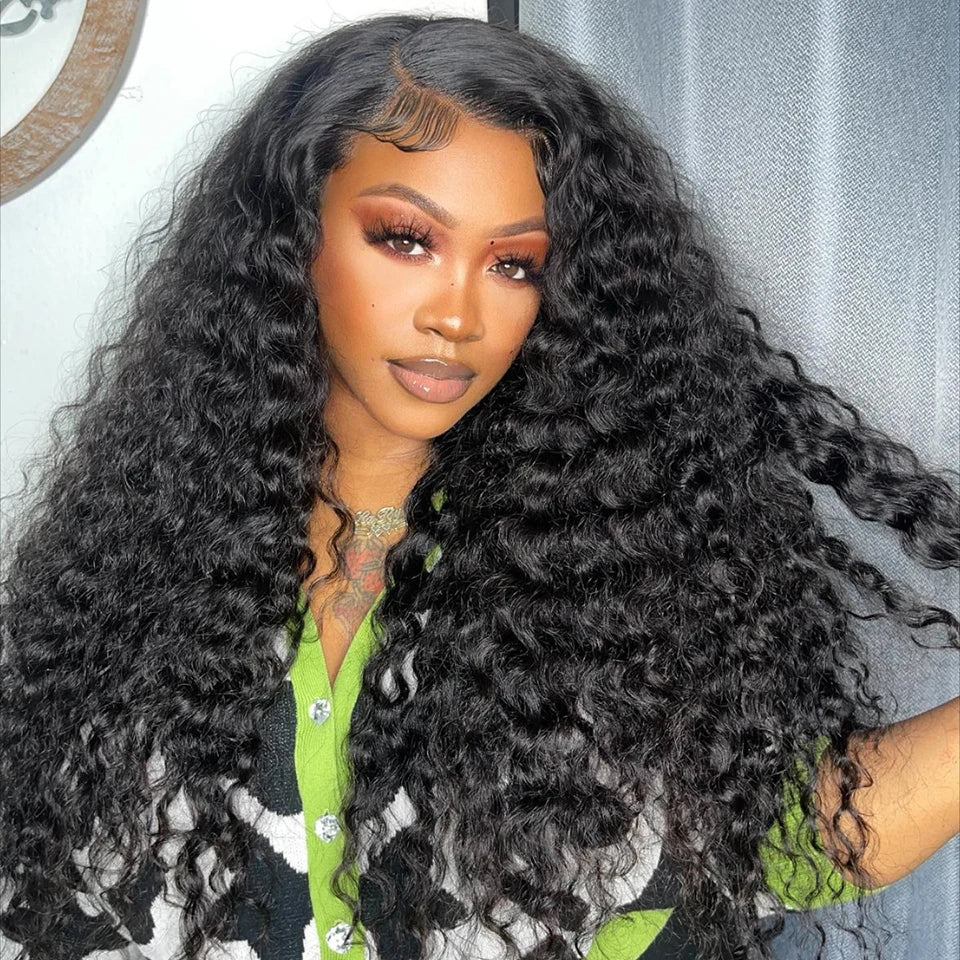 Factory Product Delivery Within 24 Hours Deep Curly Human Hair Glueless Lace Wig Cuticle Aligned Hair Lace Front Wig for Women