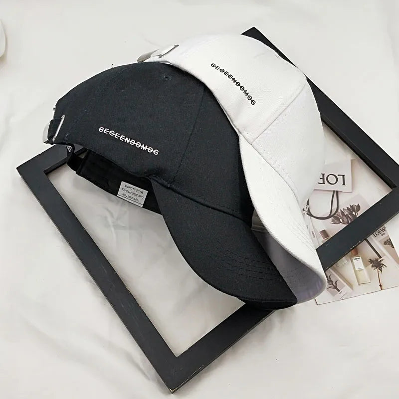 Original Korean Version Side Custom Letter Embroidery Logo Hip Hop Duckbill Sports Hats Women Sunshade Curved Brim Baseball Caps