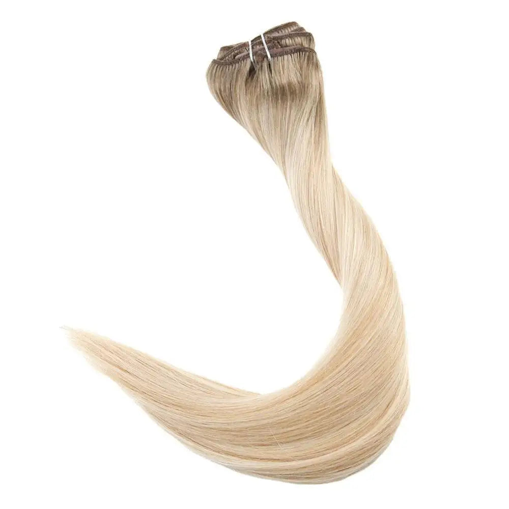 Double Drawn Virgin Natural Human Clip on Hair Extensions
