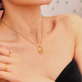 Simple Stainless Steel 18K Gold Plated Collarbone Chain Hollow Irregular Heart Necklace