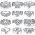 Latest Gold Plated 925 Silver Cubic Zirconia Wedding Band for Women Couples-Perfect Gift Idea