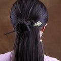 New Handmade Luxury Flower Hairpins Hair Sticks Vintage Wood Chinese Hair Stick Pins for Women Hair Ornaments Head Jewelry