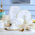 Wholesale 60 PCS Plate Bowl Dinnerware Flower Pattern Fine Bone China Dinner Sets