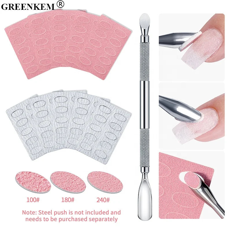 New Pink Nail Art Steel Push Sanding Sheet Remove Dead Skin Inclined Surface Trimming Nail Polishing Nail Sanding Sheet