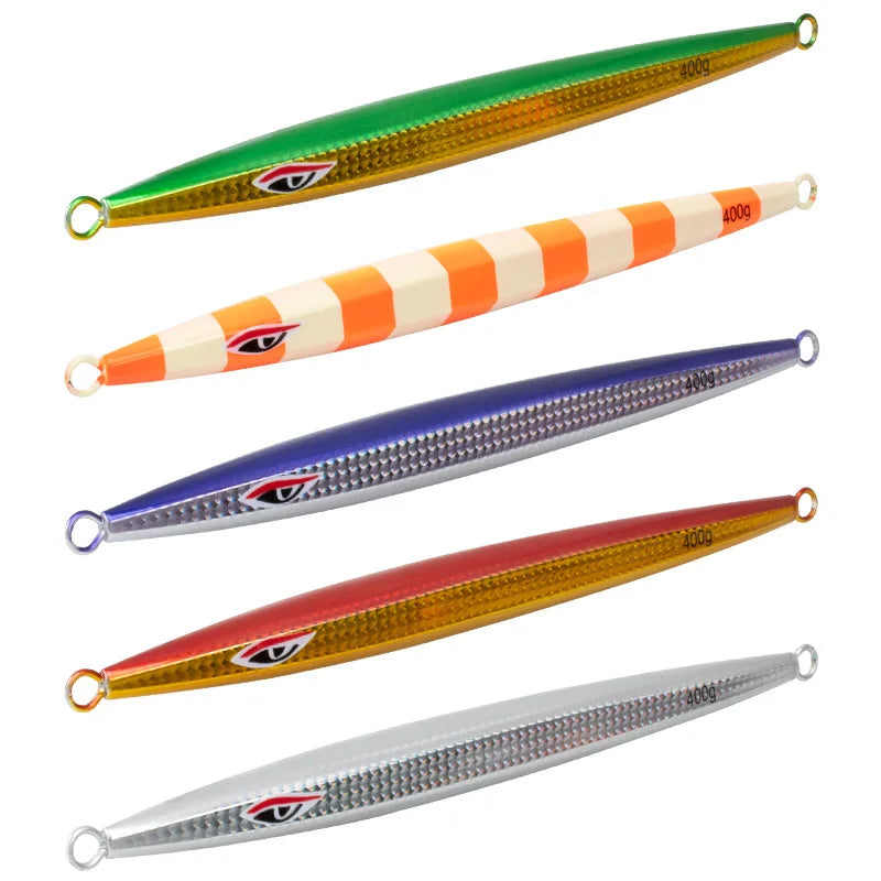 Deep-Sea Boat Fishing Lures 400g-500g Fast Pumping Slow Shaking UV Luminous Iron Plate Bait for Freshwater Fish Effective Sea