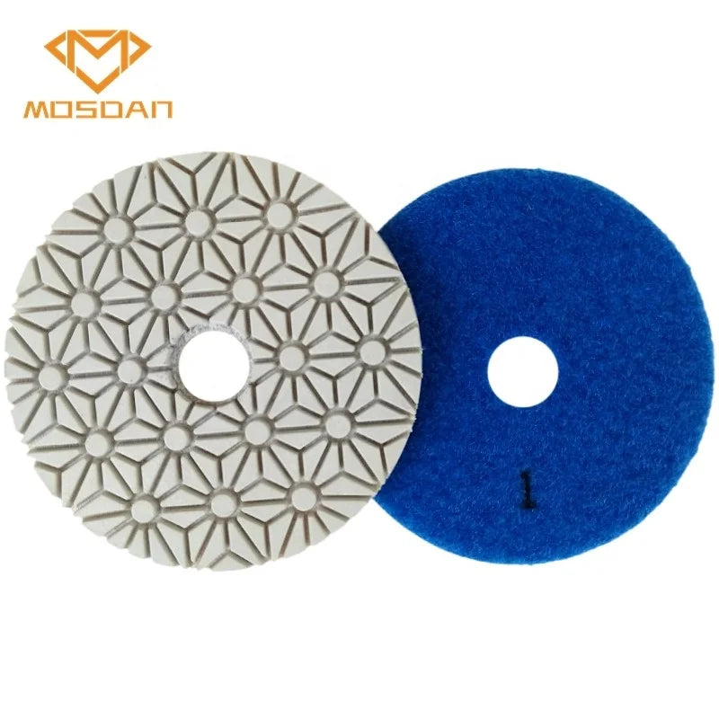 4 Inch 100mm Flexible 3 Steps Granite Marble Polishing Pads Pucks