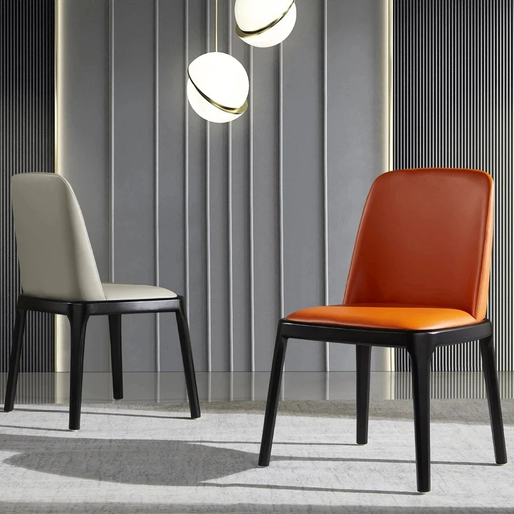 Modern Leather Oak TripodSoft Dining Chair Nordic Restaurant Metal Dining Chairs for Kitchen Living Room Furniture
