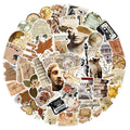 Vintage Aesthetic Vinyl Waterproof Stickers 50 Pcs UV Printed Decals for Water Bottles Laptop Phone Computer & Guitar