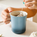 Custom OEM Cafe Coffee Diner Mug Afternoon Tea Ceramic Cup Retro Blue Stoneware Mug