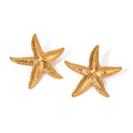 N&S 18K Gold Stainless Steel Starfish Drop Earrings Elegant and Minimalist Ocean-Inspired Fashion Jewelry