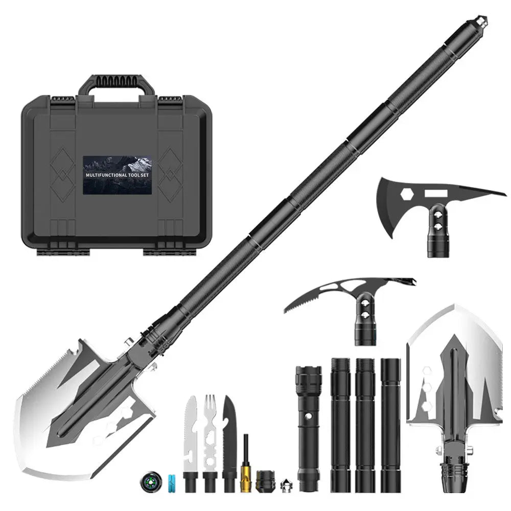 High Carbon Steel Camping Survival Shovel with axe Kit Life-saving Equipment and Outdoor Hiking Equipment
