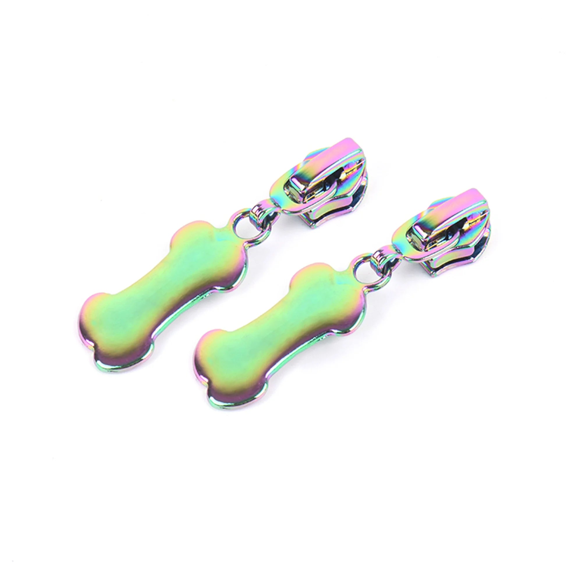 Rainbow Color Bone Shape Nylon Head Zipper Puller Slider for Handbags Clothing