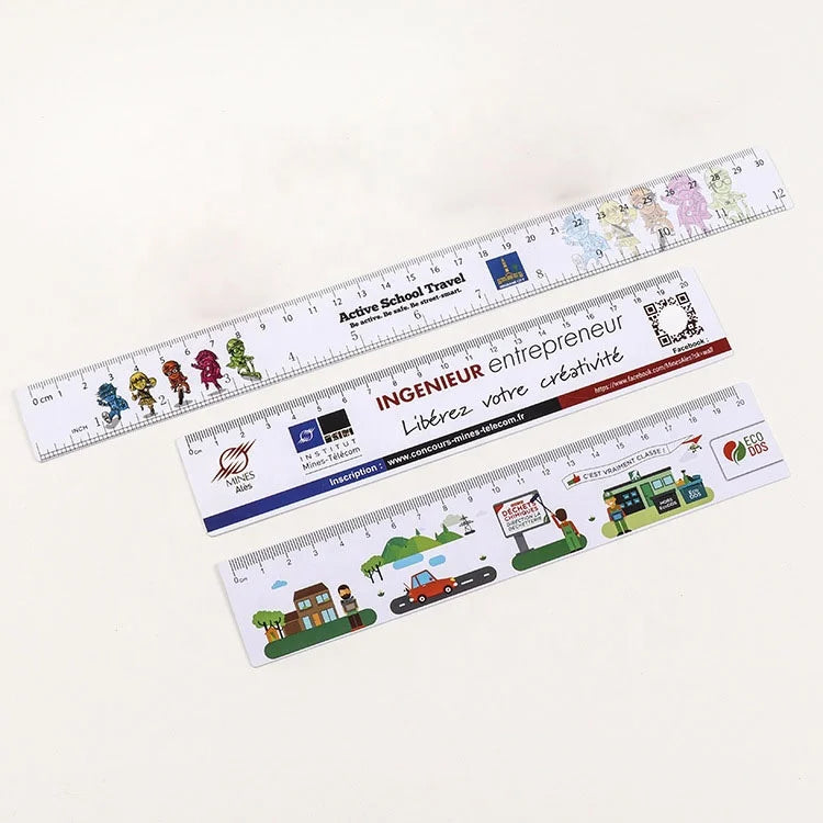 Advertising Custom Printing 15cm/20cm/30cm Flexible Clear Plastic Straight PVC Scale Rulers