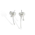 Asymmetric Fashion Heart Irregular Water Drop Long Tassel Earrings Irregular Water Flow Dripping Bleeding Heart