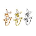 Trend Wholesale Copper Zircon Inlaid Shiny Multicolor butterfly 0.8cm*1.7cm Nose Clip for Women Jewelry