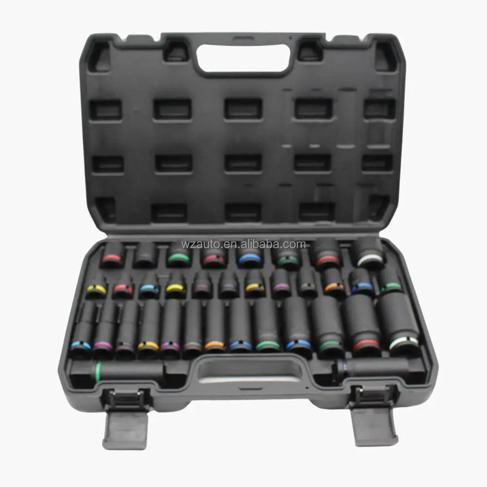 WZAUTO 35Pcs Auto Repair Tool Box Set High Quality 1/2" Impact Deep Socket Set